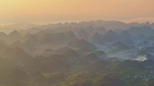 祖国大好河山水墨群山剪影 意境山川叠嶂