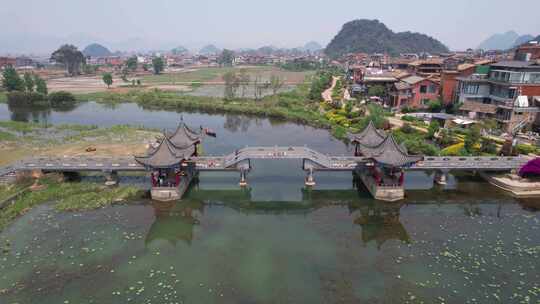 航拍云南普者黑5A景区风景