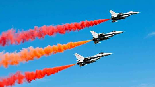 空军战斗机航展飞行表演