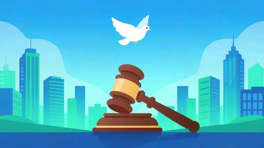法律天平公平正义和平鸽法治社会动画视频