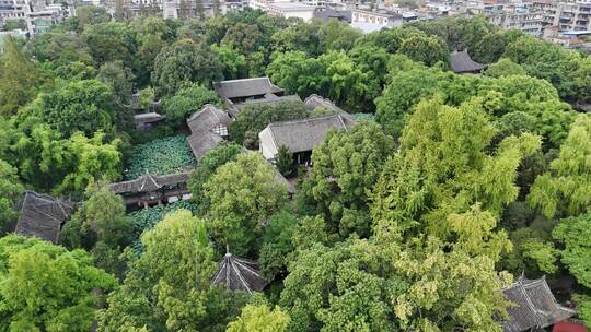 航拍四川眉山三苏祠4A景区