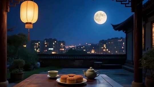 中秋节圆月月亮