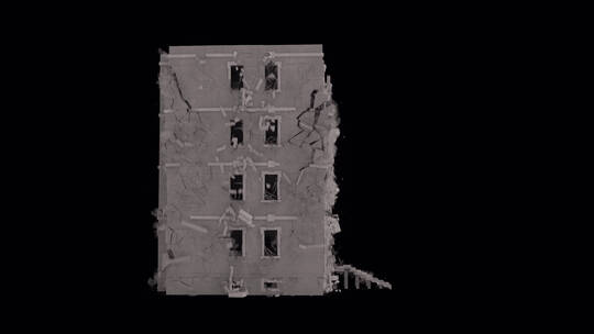 建筑物倒塌破碎特效合成带通道 (5)视频素材模板下载