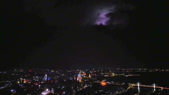 夜空闪电 雷电视频素材 霹雷雷电划破乌云