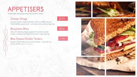 创意餐厅菜单食品促销幻灯片图文展示AE模板
