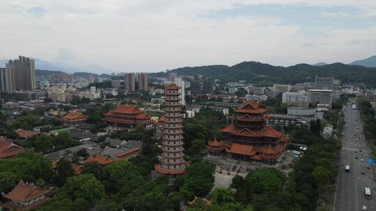 航拍福建福州西禅古寺