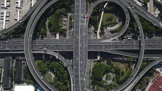 上海汶水路立交桥4K航拍原素材