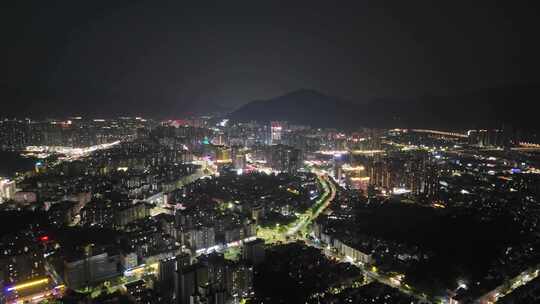 合集广东肇庆城市夜景灯光航拍