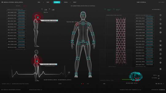 人体身体科幻屏幕HUD操作系统智能界面交互