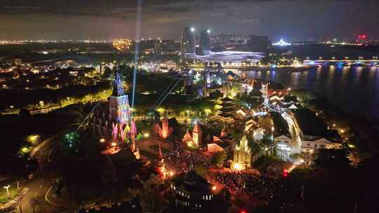 中国海南儋州市海花岛旅游度假区夜景