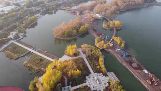 青海西宁市城北北川河航拍4K视频