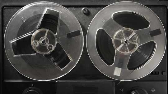 老式磁带录音机滚筒视频素材模板下载