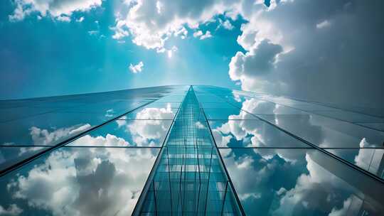 建筑玻璃 云 天空