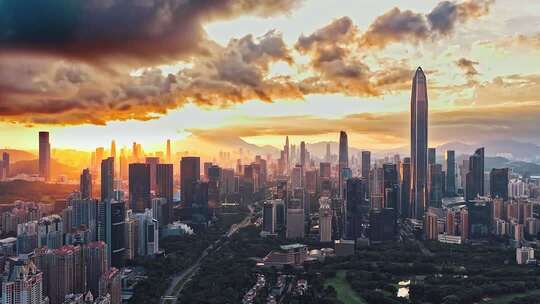 深圳航拍宣传片日出日落唯美