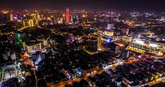 4k 航拍延时山东济南历下区夜景