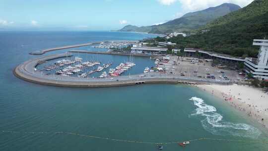 4K航拍深圳大鹏海岸线碧海蓝天