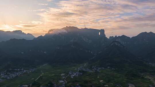 张家界天门山航拍延时