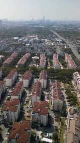 上海住宅区鸟瞰全景高清在线视频素材下载
