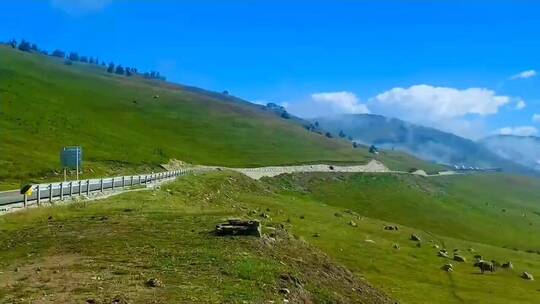 新疆乌鲁木齐夏季草原山坡