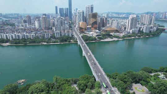 柳州柳江大桥城市建筑风光航拍