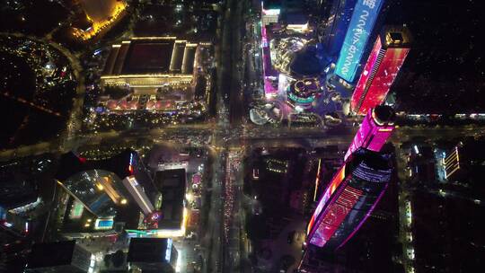 佛山鸿福路夜景航拍