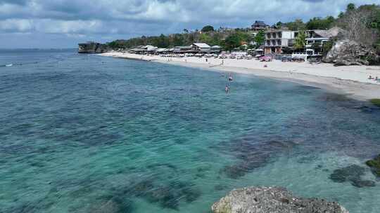 HDR印尼巴厘岛悬崖海滨热带自然风光航拍