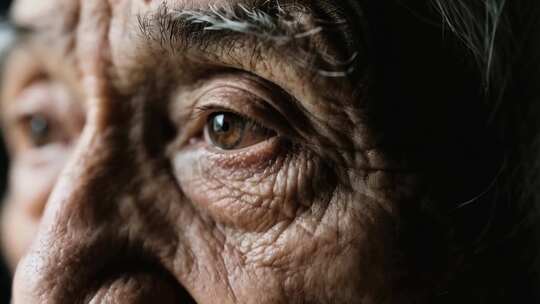 老人眼睛微距特写