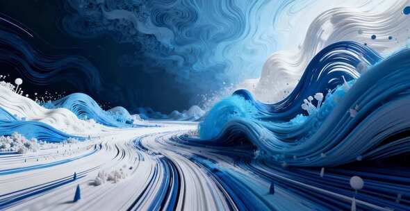 蓝白色动感抽象场景素材