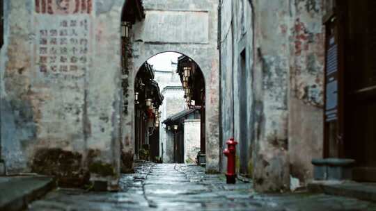氛围感幽静古镇小巷街景街特写