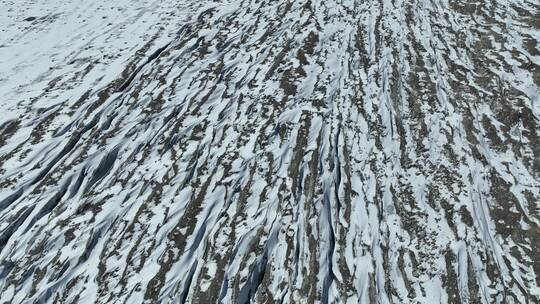 大气震撼航拍冬季来古冰川视频素材模板下载