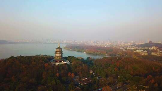 浙江杭州西湖城市航拍