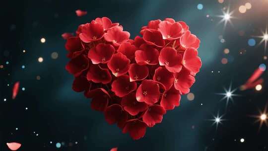 粉色爱心创意延时与粒子特效组合