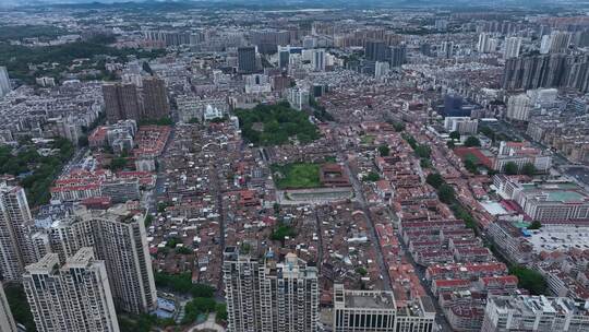 漳州古城航拍闽南古厝城市红砖瓦房漳州市区