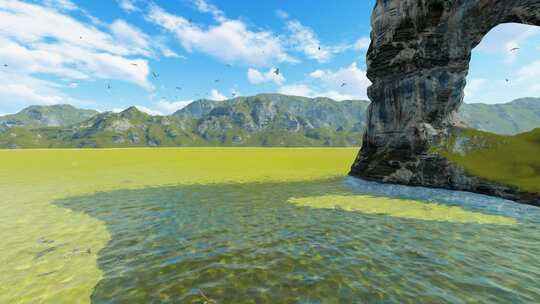 4K-蓝天白云游鱼飞鸟-无限循环（一）