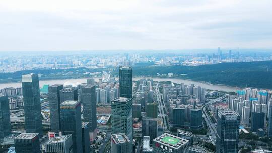 航拍广西南宁五象新区东盟总部基地