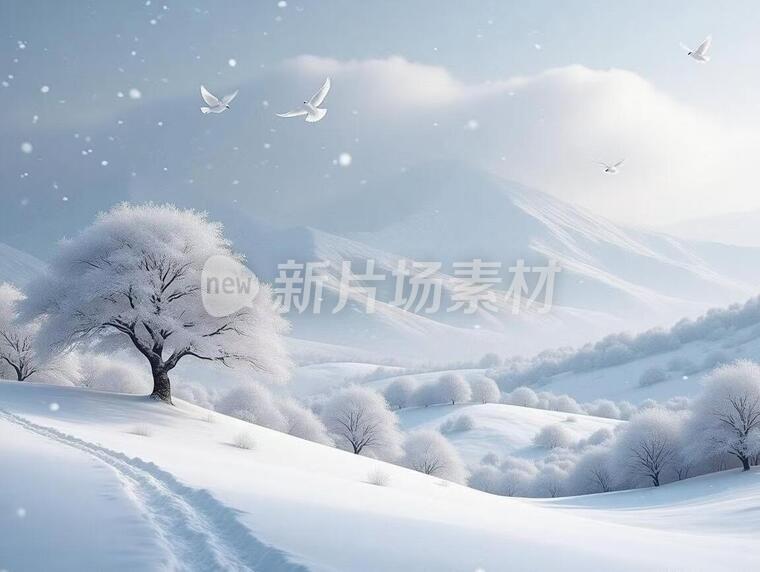 一张有雪山有树的图片6