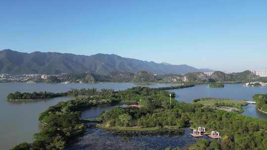 航拍广东肇庆星湖风景区