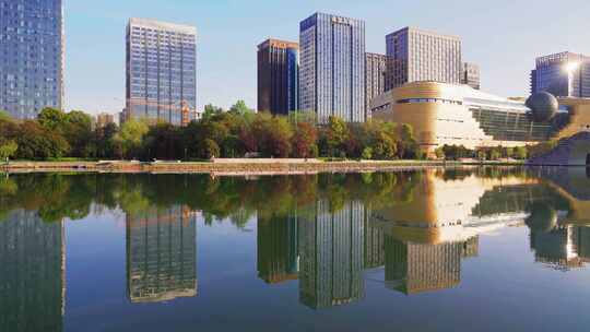 杭州滨江低碳科技馆城市建筑风景