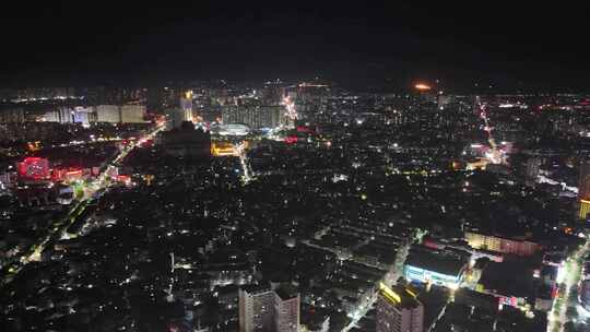 合集航拍广西玉林城市大景夜景灯光交通