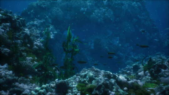 热带海底的彩色珊瑚礁