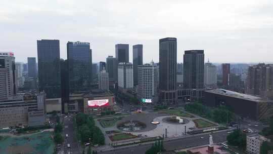4K航拍四川省成都市天府广场视频素材模板下载