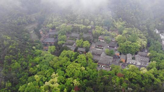 天台山国清寺建筑视频航拍