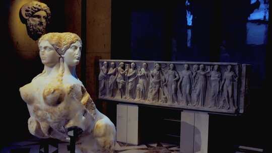 欧洲雕塑艺术品视频素材模板下载