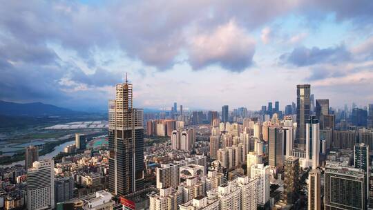 深圳市区现代城市风光航拍视频素材模板下载