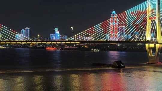 武汉长江二桥航拍视频原始素材视频素材模板下载