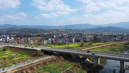 航拍江西永新禾川镇横江村