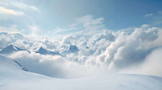 概念背景，云雪和山峰