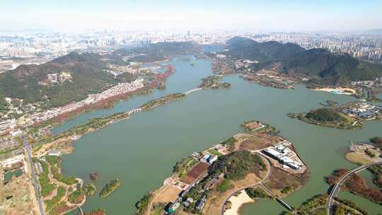 杭州湘湖风景航拍