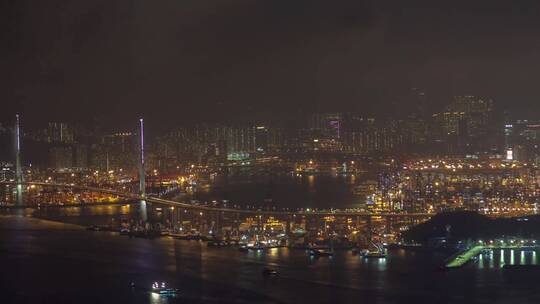 香港城市_海港和夜晚