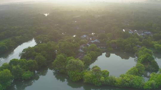 杭州西溪湿地公园初夏航拍